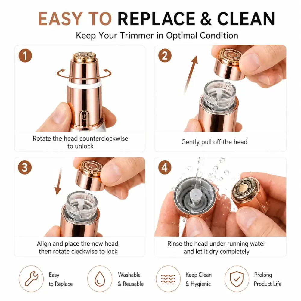 2-in-1 Facial & Eyebrow Trimmer – Face Razor & Hair Remover - Image 5